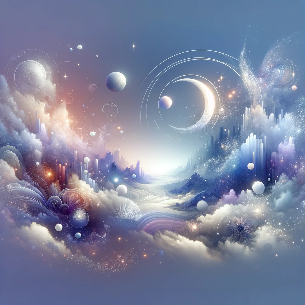 Black and white illustration of a moon